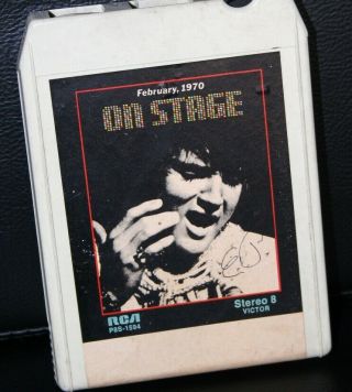 Elvis Presley Intialed " On Stage " Rca 8 Track In Black Ink For Fan In 1971