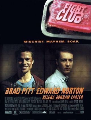 Fight Club Brad Pitt Edward Norton Single Sided 27x40 Movie Poster 1999