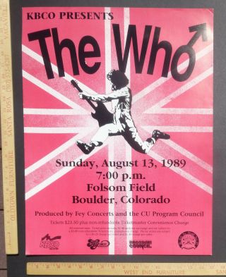 Who Concert Poster Boulder Colorado 1989