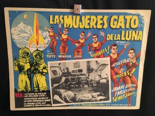 Cat Women Of The Moon 1953 Mexican Lobby Card Movie Poster Sonny Tufts Sci - Fi