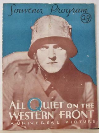 1930 All Quiet On The Western Front Souvenir Program W King Of Jazz Ad Lew Ayres