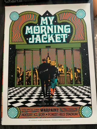 My Morning Jacket Poster Forest Hills Signed Numbered 301/400 8/10/2019
