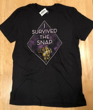 Sdcc Comic Con Marvel Booth Exclusive T - Shirt I Survived The Snap Medium Nwt