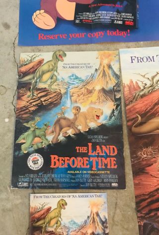 Land Before Time Video Store Pizza Hut Store Displays Posters Vinyl Puppets Etc 4