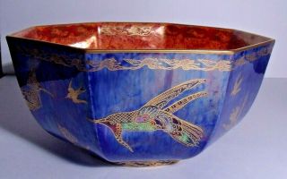 Large,  Rare,  Wedgwood Fairyland Octagonal Bowl,  Hummingbirds