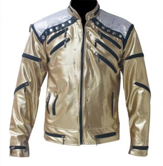 Rare Michael Jackson Mj Golden Beat It Jacket Punk Motorcycle Style