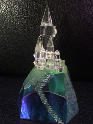 Vintage 4 1/2 " Hadrian Crystal Glass Multicolor Castle Paperweight