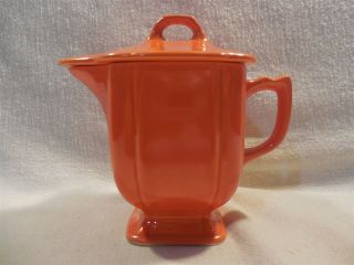 Vintage Homer Laughlin Riviera Red Syrup Pitcher With Lid 5 "