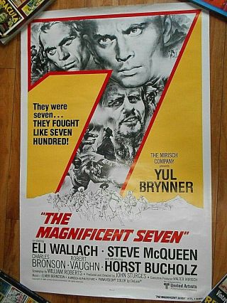 Steve Mcqueen / Yul Brynner The Magnificent Seven 1 Sht 27x41