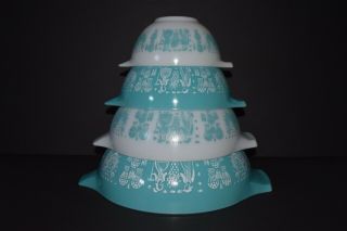 Vintage Pyrex Amish Butterprint Cinderella Nesting Mixing Bowls - Set Of 4,  Ex