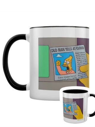 The Simpsons Mug Old Man Yells At Cloud Black Coloured Inner
