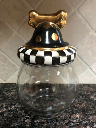 Mackenzie Childs Courtly Check Canine Cookie Jar
