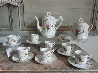 Antique French,  Rare Coffee Service,  Porcelain,  Stamped,  Late 19th