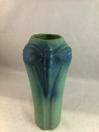 Vintage Van Briggle Pottery Turquoise And Blue Dragonfly 6 - 3/4 " Vase Rare