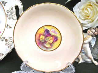 PARAGON tea cup and saucer painted orchard fruits artist signed teacup peach 2