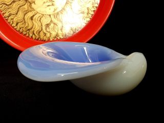 Vintage Italy Murano Seguso Opalescent Blue Art Glass Bowl