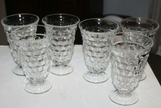 Set Of 6 Fostoria American Clear Flared Rim Crystal Water Iced Tea Goblets