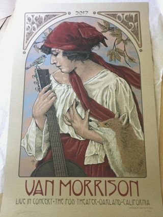 Van Morrison Fox Theater Oakland 2017 Print Poster Timothy Pittides Signed /375