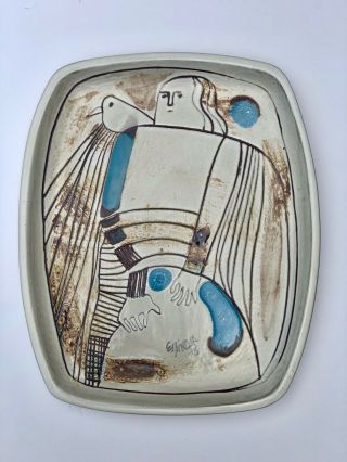 Rare Vintage 1976 Susana Espinosa Studio Pottery Art Plate Signed