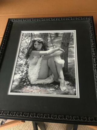Framed Bettie Page Black And White Scared 8x10 Picture Celebrity Print