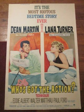 Who`s Got The Action ? - 40 X 60 Movie Poster - Lana Turner - Martin