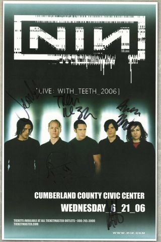 Nine Inch Nails Autographed Signed Concert Poster Trent Reznor,  Aaron North Nin