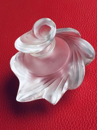 French Vintage Signed Lalique France Samoa Frosted Crystal Perfume Bottle App 4 "