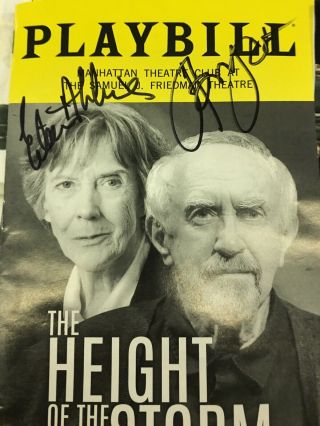 Jonathan Pryce Eileen Atkins Height Of The Storm Signed Broadway Playbill Got