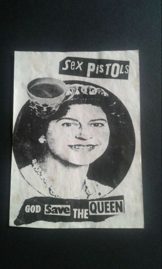 Sex Pistols Jamie Reid Sticker God Save The Queen 1977 Teacup Uk Punk Kbd