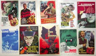 Zb03 Hammer Films Set Of 10 Mini Poster Herald Spain