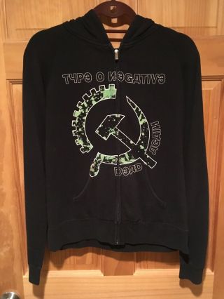 Type O Negative Dead Again Tour Sweatshirt Extremely Rare Hoodie Front Zipper