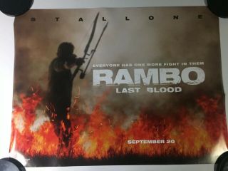 Rambo Last Blood Uk Quad Cinema Poster Stallone