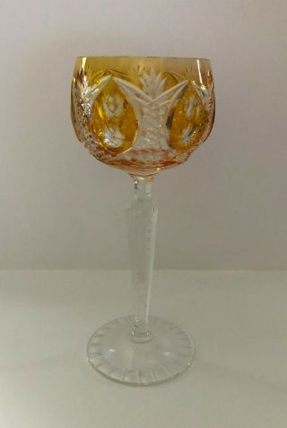 Vintage Bohemian Style Crystal Roemer (römer) Wine Glass From Germany - Amber
