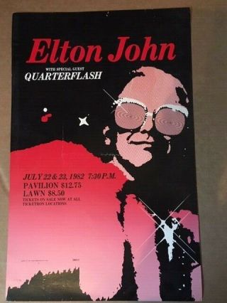 Vintage 1982 Elton John Quarterflash Poster