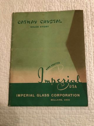 Rare Imperial Glass “cathy Crystal” Informative Data Booklet By Virginia B Evan