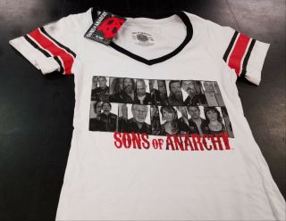 Sons Of Anarchy Cast Photo Jax,  Clay,  Gemma,  V - Neck Womens Girls Shirt