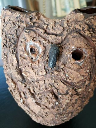Vintage Ruth Pither Clay Pottery Owl Vase Hen Pen Studio Canada Art 4