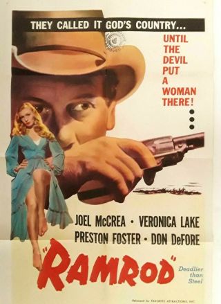 Ramrod - - 1947 Full - Sheet Movie Poster - - Joel Mccrea,  Veronica Lake