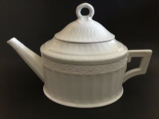 Royal Copenhagen White Fan Teapot 143 With 142 Lid -