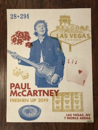 Paul Mccartney Las Vegas T - Mobile Arena Poster June 28/29 2019 Beatles