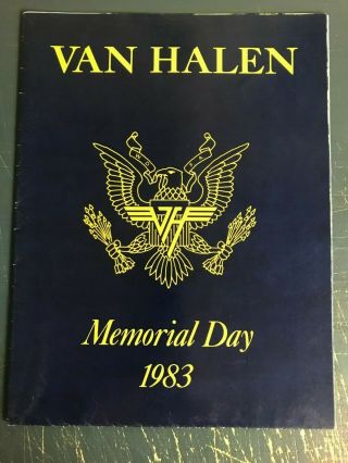 Van Halen 1983 Memorial Day Concert Program Poster Nmt Vintage Rock Collectible