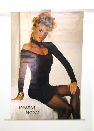 Vintage Vanna White In Black Dress Poster 1986 Wheel Of Fortune