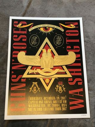 Guns N Roses Lithograph Not In This Lifetime Washington Dc 278/300 10/19/17