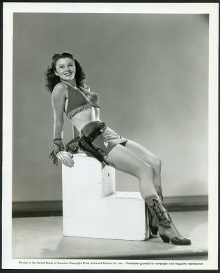 Vivian Austin In Sexy Cowboy Outfit Vintage 1944 Leggy Cheesecake Photo