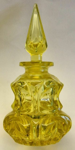 Vintage Boston & Sandwich Co Vaseline Glass Cologne Perfume Bottle - Glows In Uv