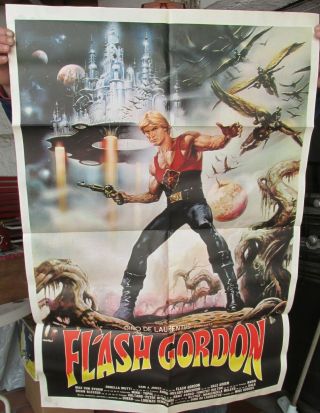 Flash Gordon Movie Poster Cinema 1980 Argentina S.  Jones Film Size 42.  5 " X 28.  5 "
