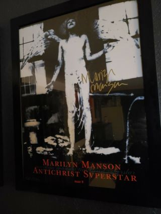Marilyn Manson Signed Autographed Poster Antichrist Superstar
