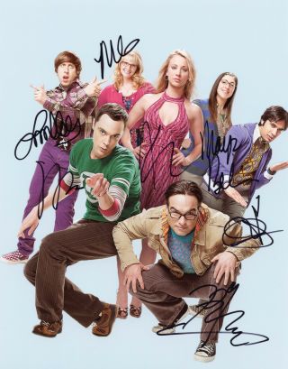 Big Bang Theory Hand Signed By Cast Of 7 Series Promo 10x8