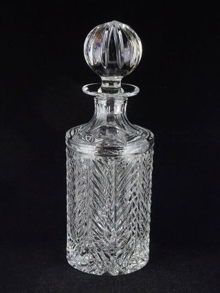 Ralph Lauren Herringbone Glass Decanter With Ball Stopper - Minty