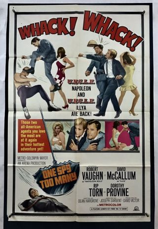 One Spy Too Much Movie Poster (verygood) One Sheet 1966 Uncle Robert Vaughn 4063